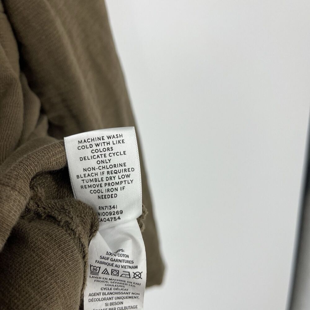 LL Bean Signature Vintage Sweatshirt Size Large Men Olive Green Pullover 1/2 Zip - Picture 7 of 7